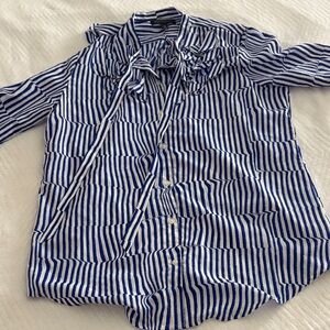 Banana Republic Navy and White Striped Top